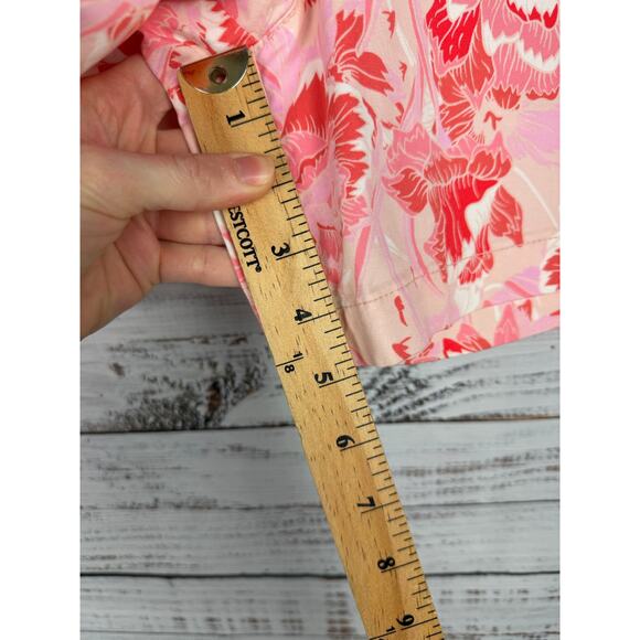 GAP 5” Chino Short Pink Floral 12 Resort Vacation Bright Summer Stretch Coastal - Picture 7 of 9